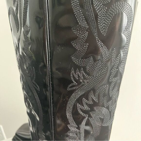 Jeffrey Campbell Night Ride Western Lug Sole Black Knee High Boots Size 9 NWOB - Picture 4 of 13